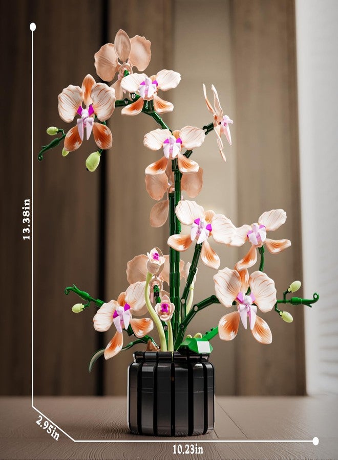 Mov stone Champagne Orchid Flower Building Set, Icon Flowers Building Block Compatible with Lego, Stunning Botanical Display Gift for 8-14 Kids and Adults (866 Pcs) - Image 4